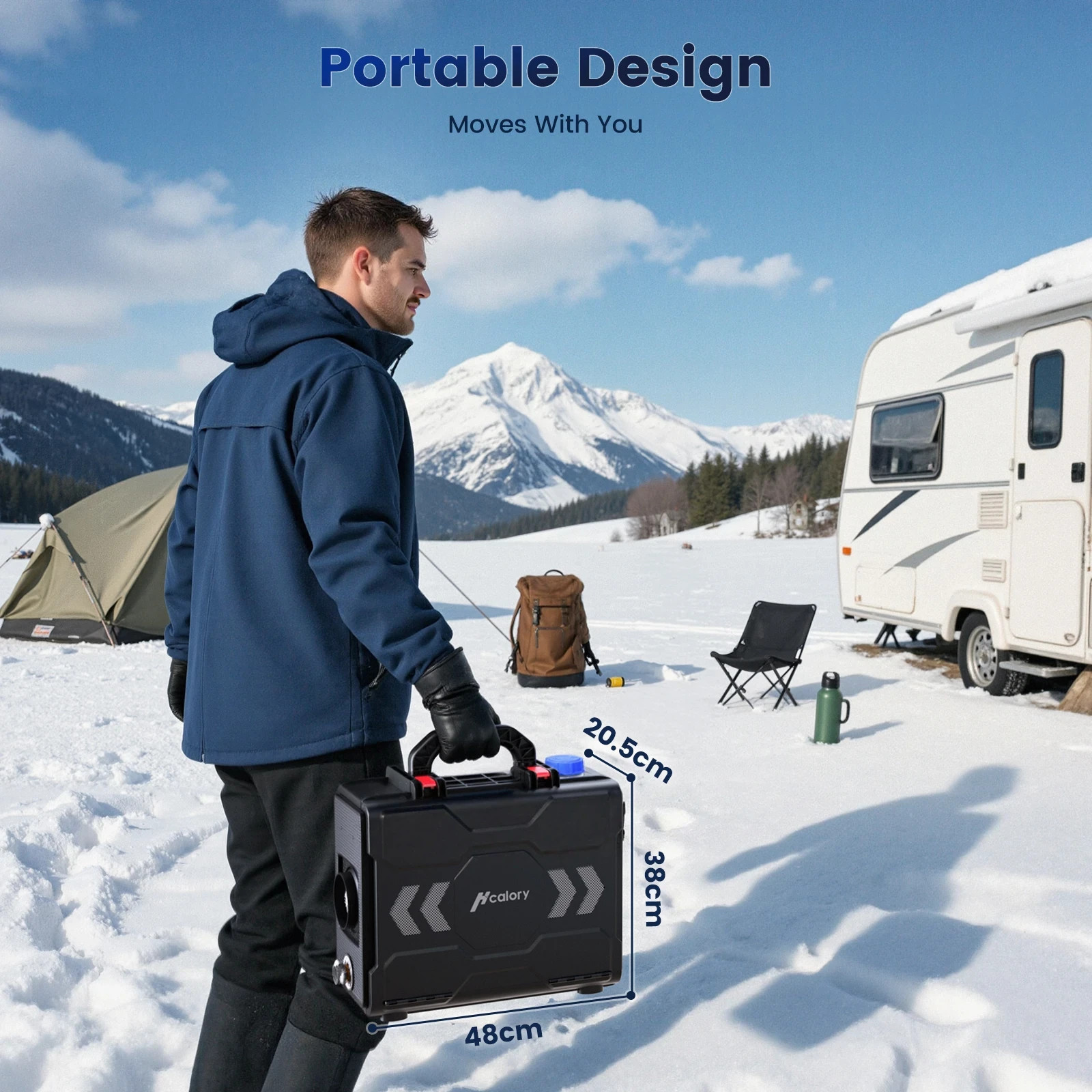 HCALORY TB2S+ 8KW Diesel Air Heater All-in-One Portable w/ CO Alarm APP Control