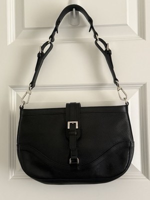 Longchamp Black Leather Shoulder Bag, Used 2-3 Times, Excellent Condition