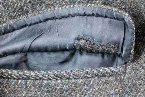Men's 1950s Vintage Gleneagles Harris Tweed Wool Overcoat Coat Green-Gray 39 L - Picture 12 of 13