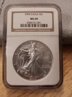 2004 American Silver Eagle NGC MS69 Brown Label 1 oz. Dollar coin 0.999 silver