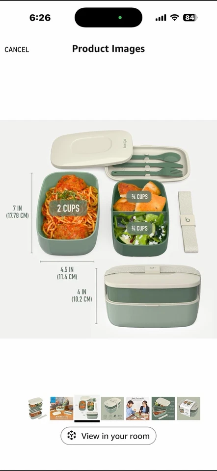 Bentgo 经典 - 成人便当盒,可堆叠 3 隔层午餐盒带 Removab — 第 2/4 张图片