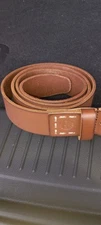 Timberland Brown Leather Belt Mens Size 42 Solid Brass Buckle 1.5" 