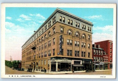1940 Lancaster Pennsylvania Vintage Postcard YMCA Building Street Road Exterior