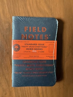 Field Notes DDC PRETTY MUCH EVERYTHING Black/Orange Foil Sealed 3-Pack No. 1016