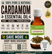 Cardamom Essential Oil Elettaria Cardamomum Pure Natural Aromatherapy Bangota