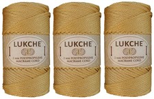 1 Skein Gold Polyester Macrame Cord Premium Craft Yarn Rope 2mm x 125 Yard
