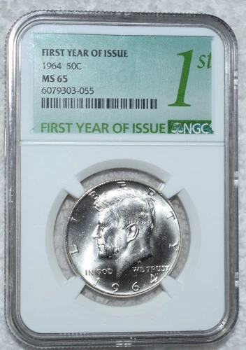 1964  Kennedy Half Dollar  NGC  MS 65 -  50c - 90% Silver