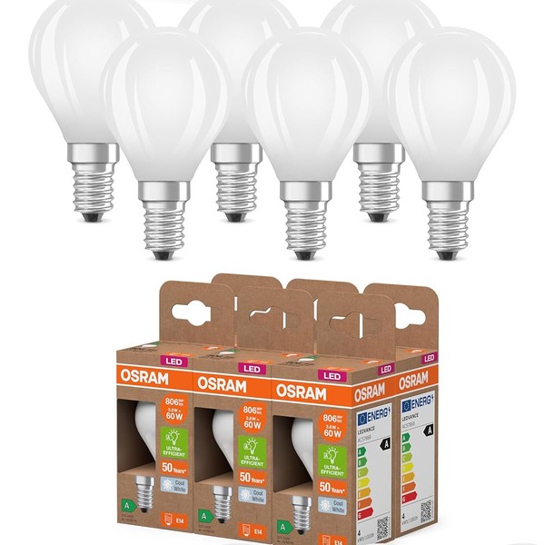 6Er Osram E14 Led Lampe Classic Matt 3,8W Wie 60W NeutralweißEs Licht 4000K-image