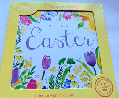 Ostern....Multipack mit 5 leeren Ostergrußkarten...5 Karten & Umschläge