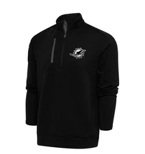 Men's Miami Dolphins Antigua Black Charcoal Logo Generation Quarter-Zip NWT 3XLT