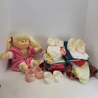 Lot Of Vintage 1985 Cabbage Patch Doll,  Clothes, Shoes Blonde Girl Doll