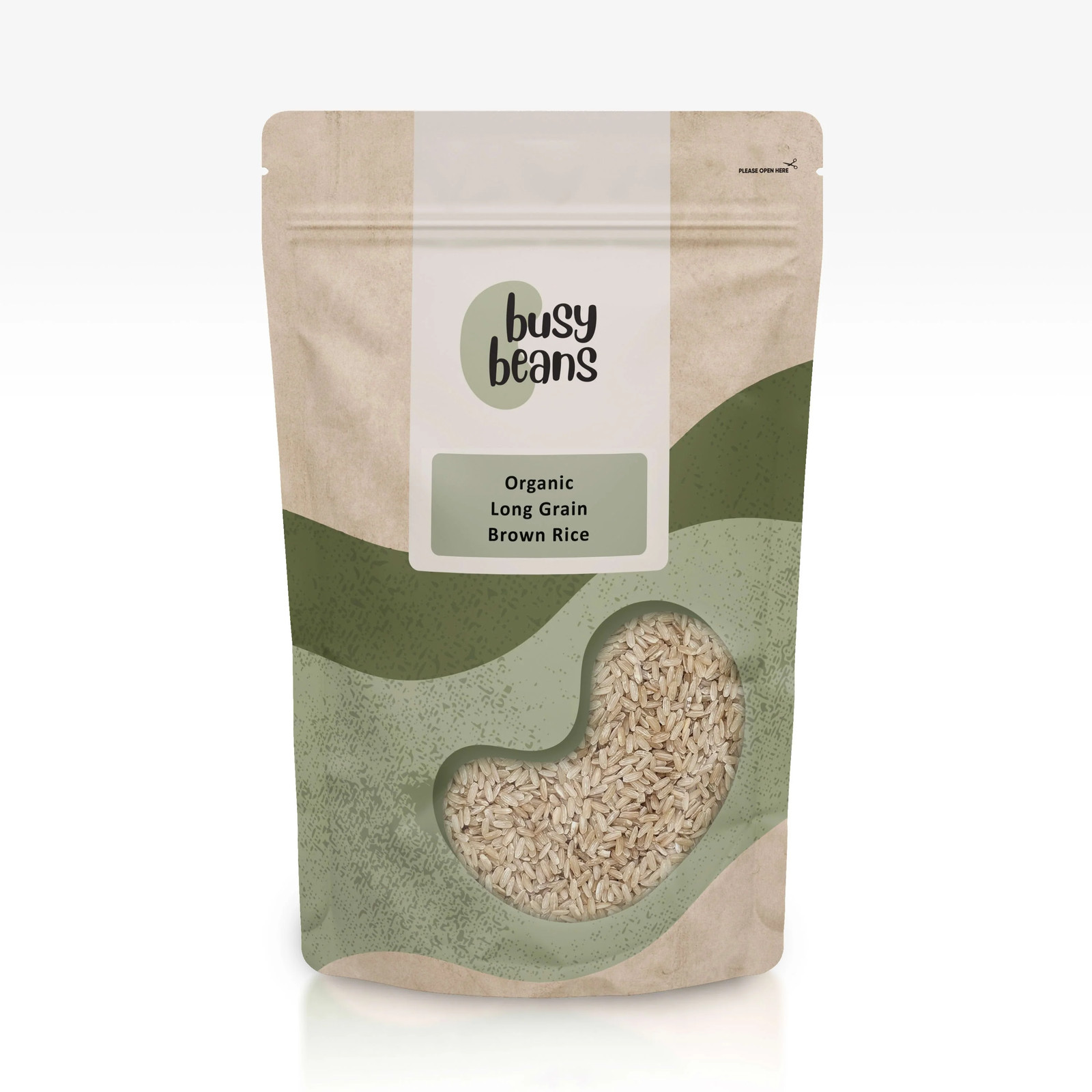 Organic Long Grain Brown Rice -Certified Organic- by Busy Beans Organic (1kg)