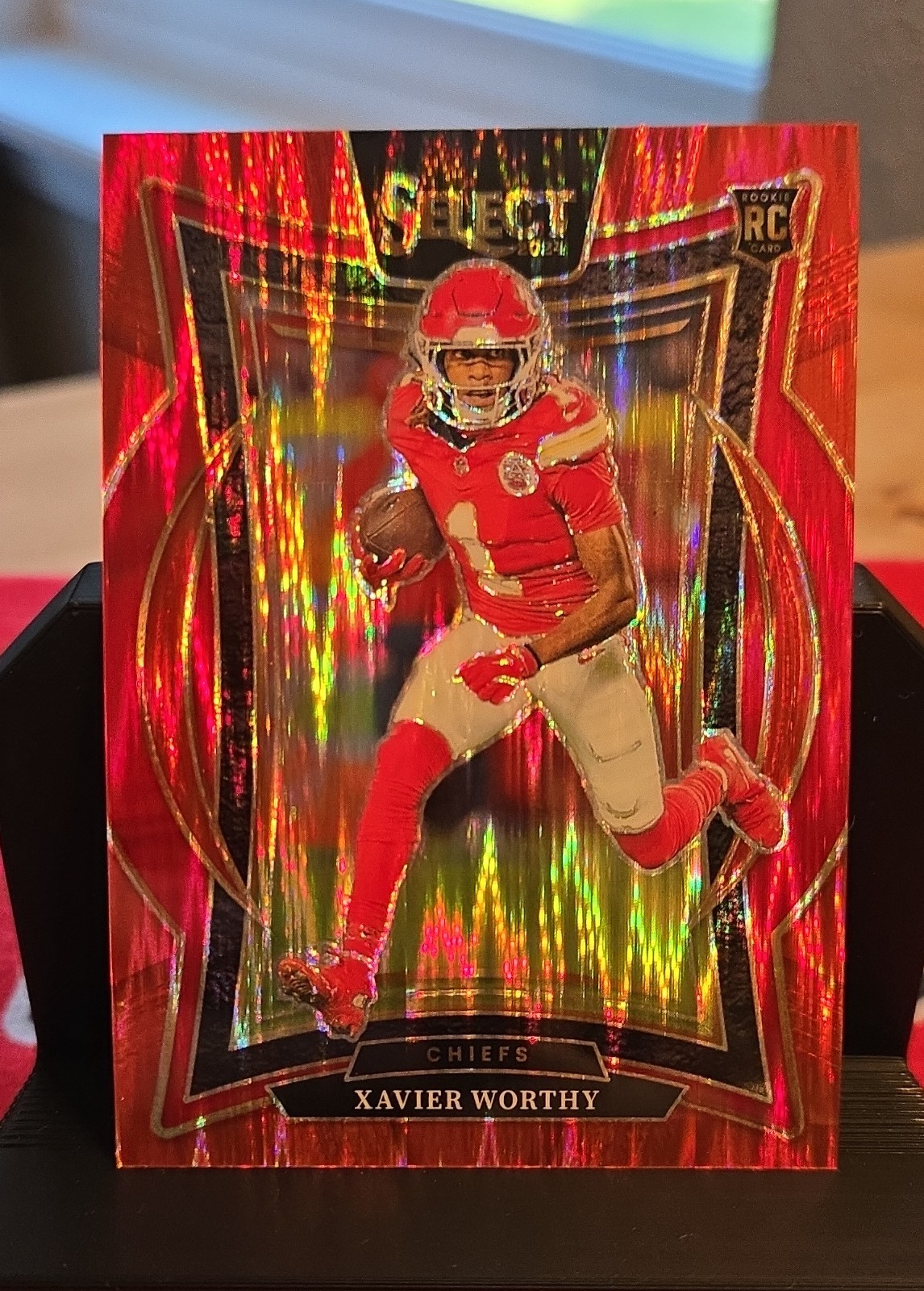 2024 Panini Select - Concourse Xavier Worthy #32 Red Shock Prizm /249 (RC)