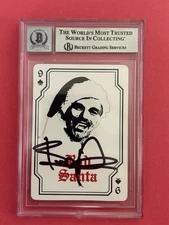 Billy Bob Thornton Signed Bad Santa Playing Card Beckett Graded 10