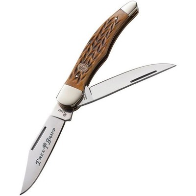 BOKER  Treebrand Folding Hunter Jigged Brown Bone Classic Pocket Knife Slipjoint