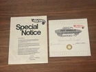 Vintage Hot Wheels Redline Club Kit Mustang Silver Boss Hoss Letter & Award