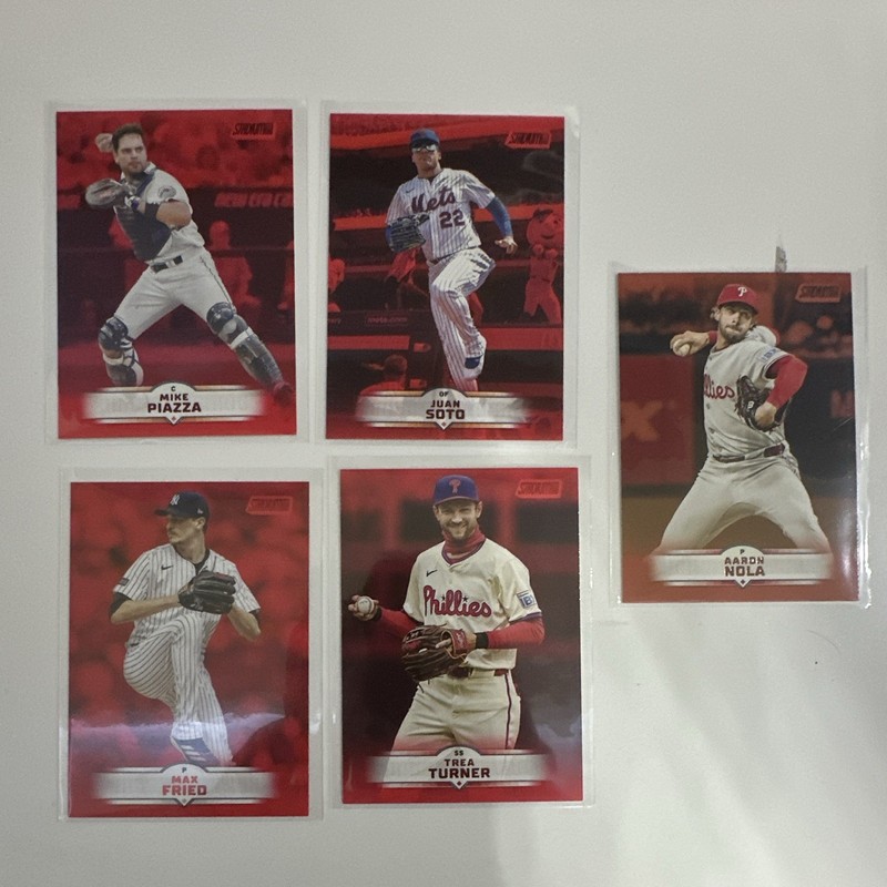 Stadium Club Red Foil Mike Piazza Juan Soto Trea Turner 5 Card Lot