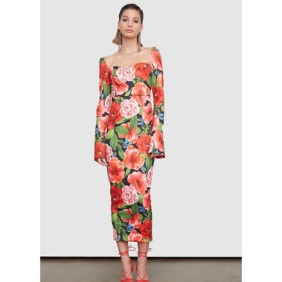 NWT Atoir The Elektra Midi Dress in Scarlet Rose - Size 4