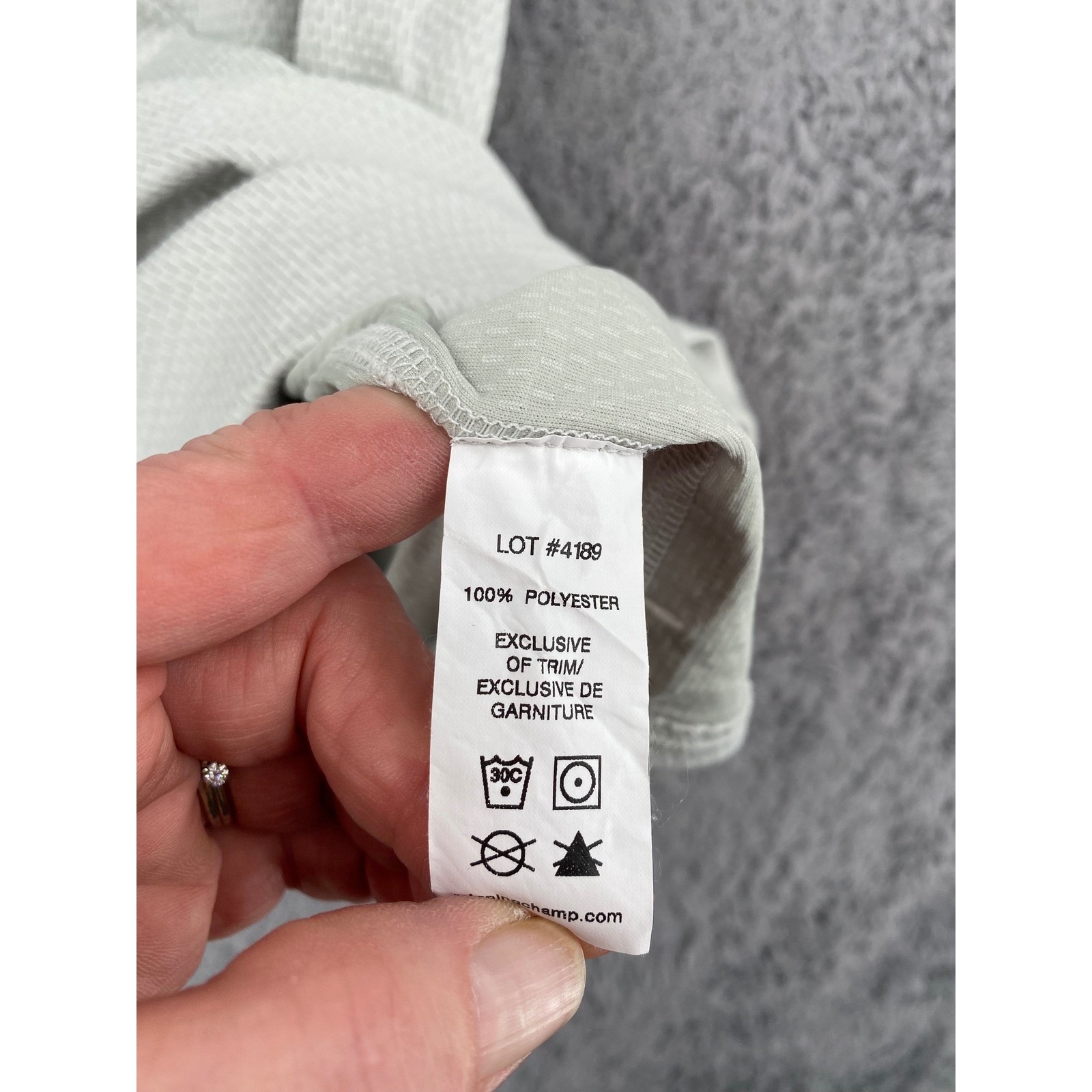 Reigning Champ Polo Shirt Medium Grey Mesh Techwear Short Sleeve Canadian Made image 3