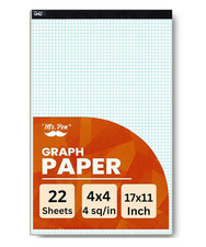 Mr. Pen- Graph Paper Pad 17"X11", 4X4 Quad-Ruled Graph Paper, 4 Squares per Inch