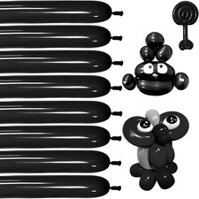 Black 260Q Balloons, 100Pcs Twisting Balloons for Weddings, Birthdays, Halloween