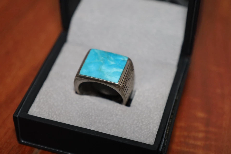 Anillo turquesa de plata de ley EFFY para hombre talla 10 Foto 4 de 4