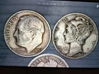 Barber Dime, Roosevelt Dime, Mercury Dime - 3 Coin Set