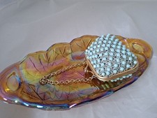 Mini borsa vintage perle turchese opalino anni 50 art deco portapillole borsa
