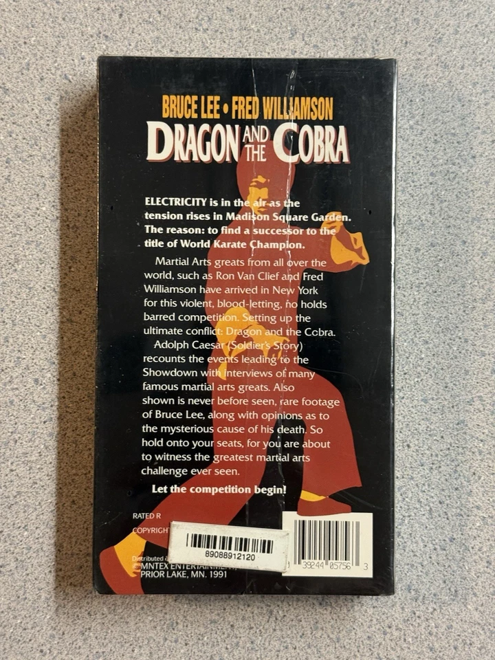 Dragon and the Cobra VHS — Sealed — Bruce Lee & Fred Williamson - Image 2 of 4