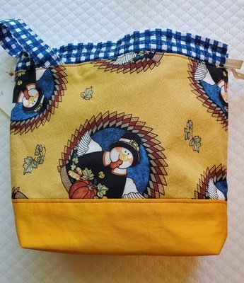 Medium Drawstring Project Bag Handmade in USA for Knit Crochet or other projects