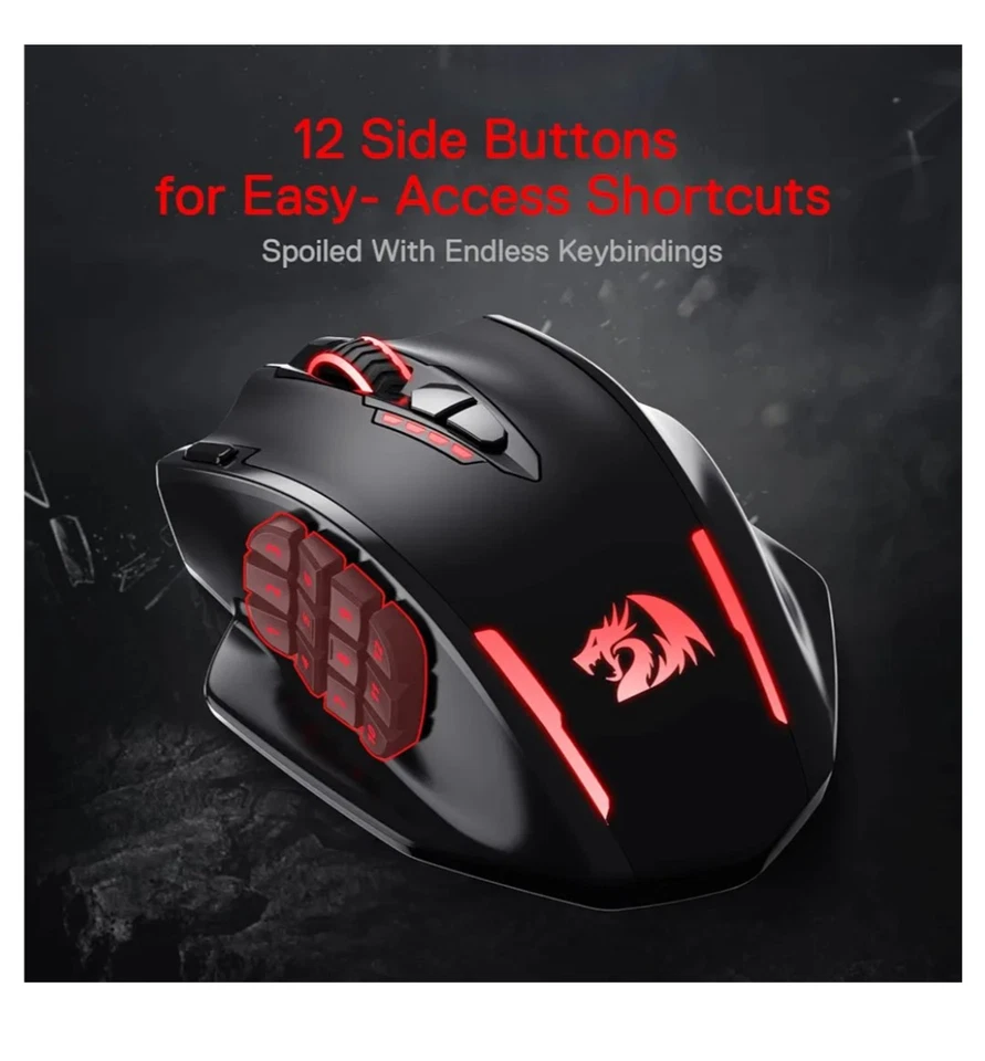 Redragon M913 Impact Elite Wireless Gaming Mouse, 16000 DPI Wired/Wireless - Image 4 of 4