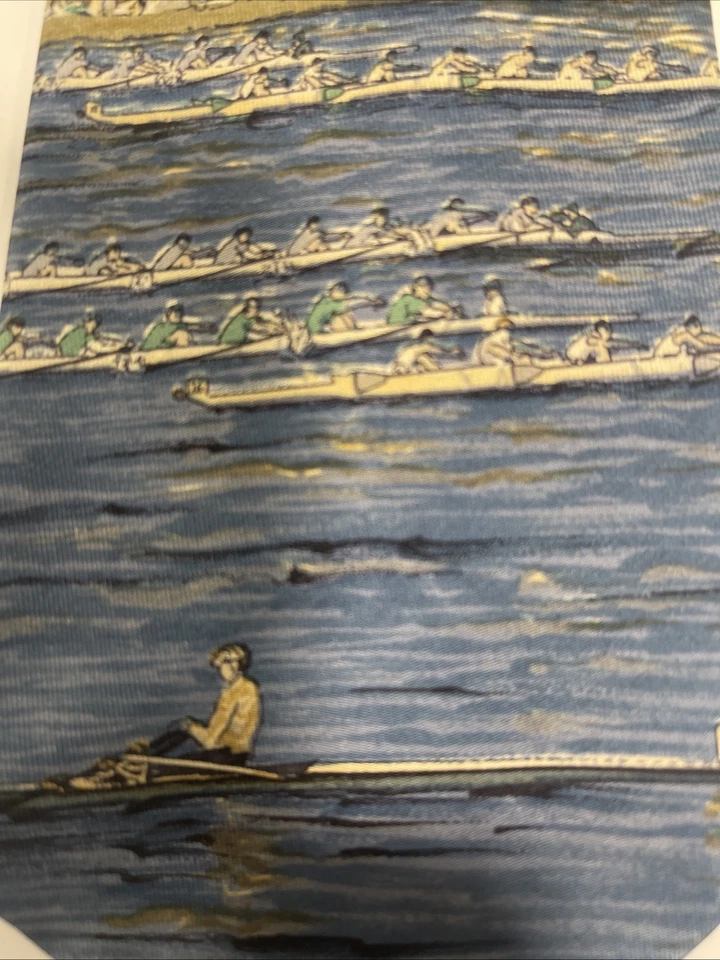 VTG Polo Ralph Lauren Rowing Bout And Pink Necktie 100% Silk Hand Made Rare - Image 4 of 4