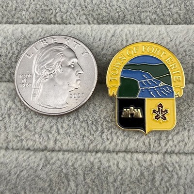 Town Of Fort Erie Coat Of Arms Ontario Canada Travel Souvenir Pin Pinback #63583