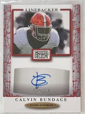Calvin Bundage 2021 Sage Premier Draft Rookie Red Auto Oklahoma State Cowboys 
