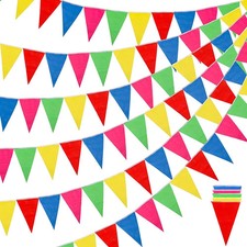 1020Ft 720Pcs Colorful Pennant Banner Flags Multicolor Bunting String Tri