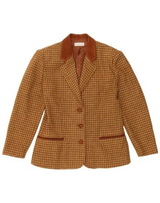 Diana Bentall's Womens Blazer Jacket IT 42 Medium Brown Houndstooth D110