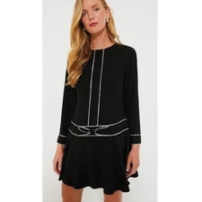 NEW NWT POMANDER PLACE Black Isabel Bow Dress Tuckernuck Size Medium M