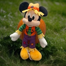 Mickey Mouse Halloween Scarecrow Costume 14 Plush Doll HTF Clean FAST SHIPPING