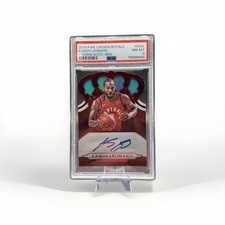 2018 Panini Crown Royale Kawhi Leonard Crown Auto Red /40 #KWL PSA 8