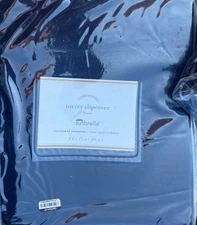 Pottery Barn Torrey Sunbrella Sectional Ottoman Cushion Cover Navy Blue