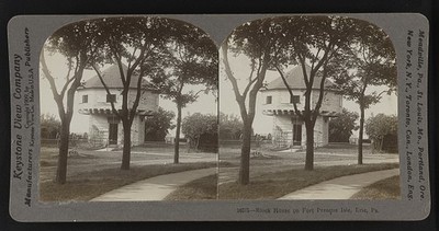 Photo:Erie Pa 1909 Fort Presque Isle Block House View Stereoview