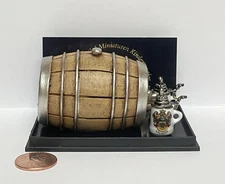 REUTTER PORZELLAN DOLLHOUSE MINIATURE WINE BARREL WITH STEINS