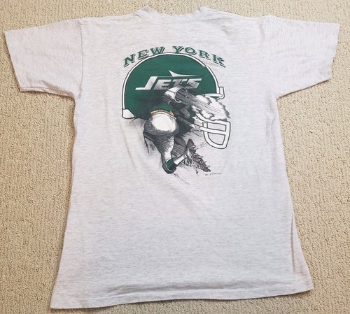 Vtg New York Jets Jack Davis Nutmeg Mills Grey T-shirt Small NFL Football 1993 - Picture 9 of 13