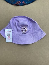 Justice Purple Bucket Hat Girls Smiley Face Glitter Accent One Size