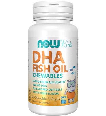 Now Foods DHA Fish Oil Chewables Friut Flavor 100mg 60 Tab