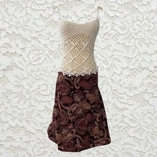 vintage 90s paisley printed fairy midi skirt