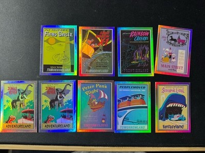 Topps Disneyland 70th Attraction Poster Card lot Of 9. P-1 4 5 6 7 9 11 13
