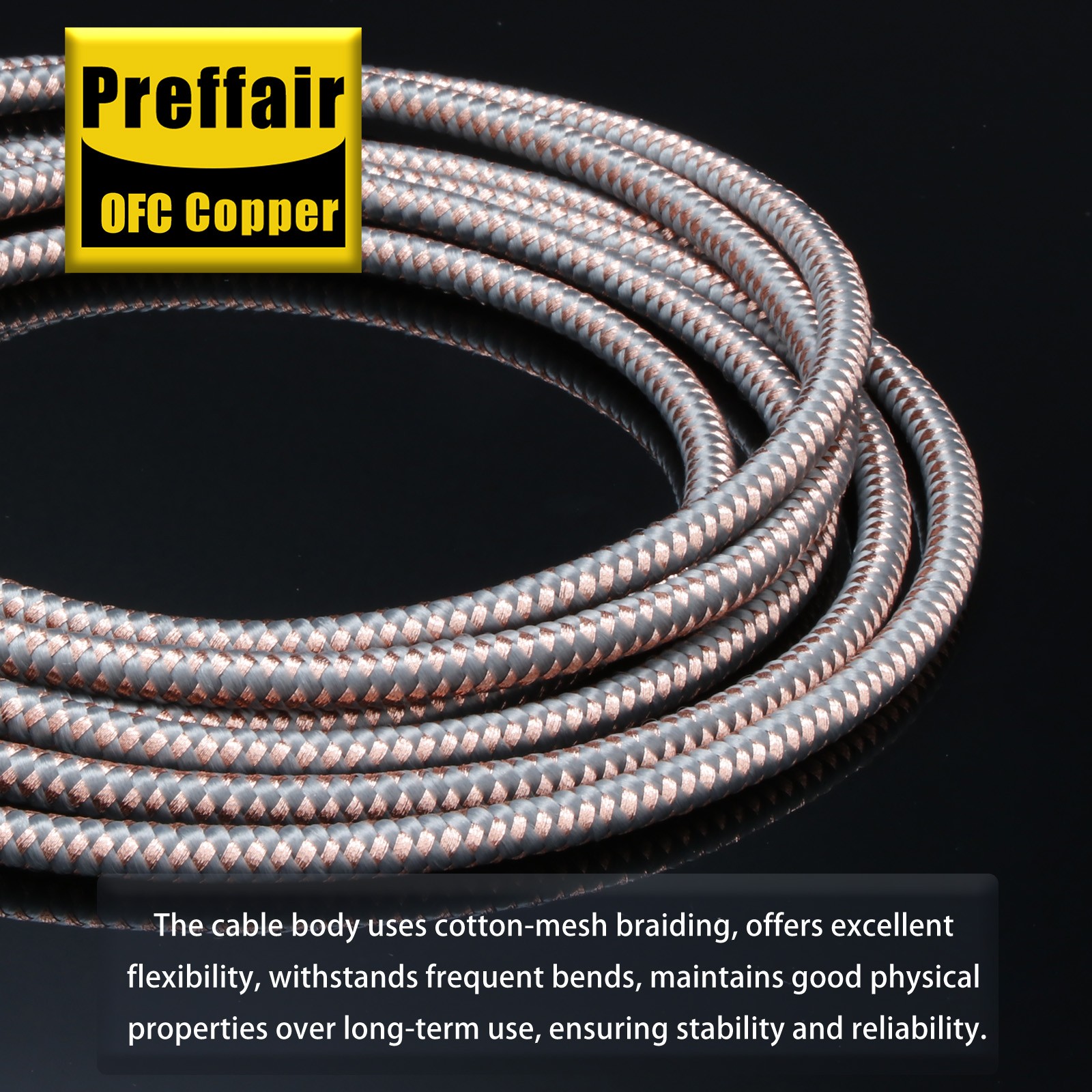 Pair Preffair HiFi RCA Cable Wire OFC RCA to RCA Signal Interconnect Cable