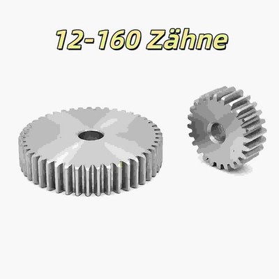 1 Modul Zahnrad Stirnrad aus Stahl C45,gefräst, gerade verzahnt,12-160 Zähne