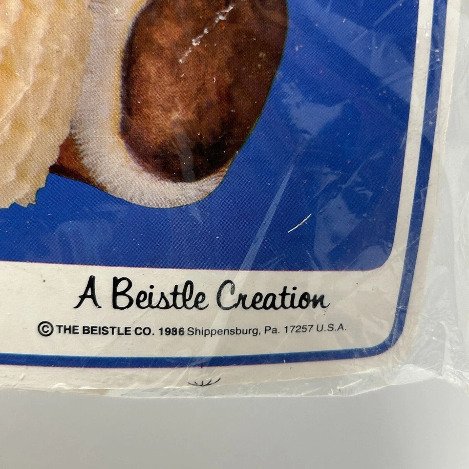 Сотовый плюшевый медведь украшение вечеринки центральный элемент Beistle США художественная ткань 1986 - Изображение 4 из 4